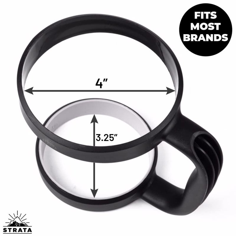STRATA CUPS 30 oz Tumbler Handle - Available For 30 oz YETI Tumbler, OZARK TRAIL, Rambler Tumbler- BPA free (Black) - Image 2